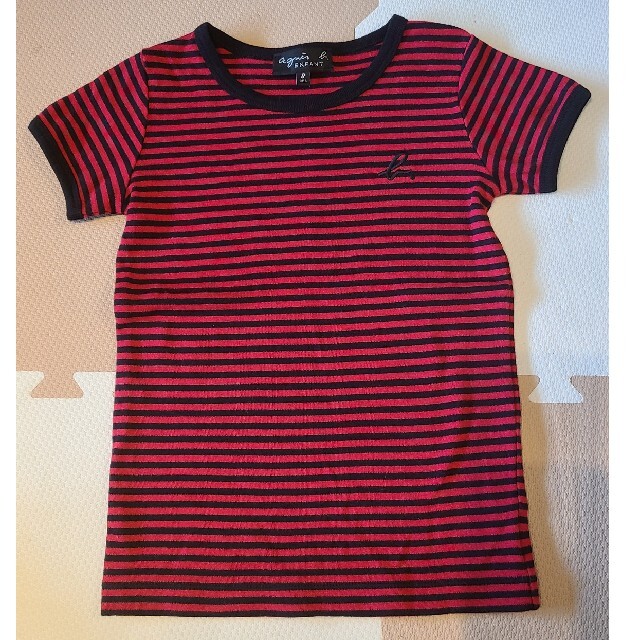 agnes b.(アニエスベー)のアニエスベーキッズTシャツボーダー120赤 キッズ/ベビー/マタニティのキッズ服男の子用(90cm~)(Tシャツ/カットソー)の商品写真