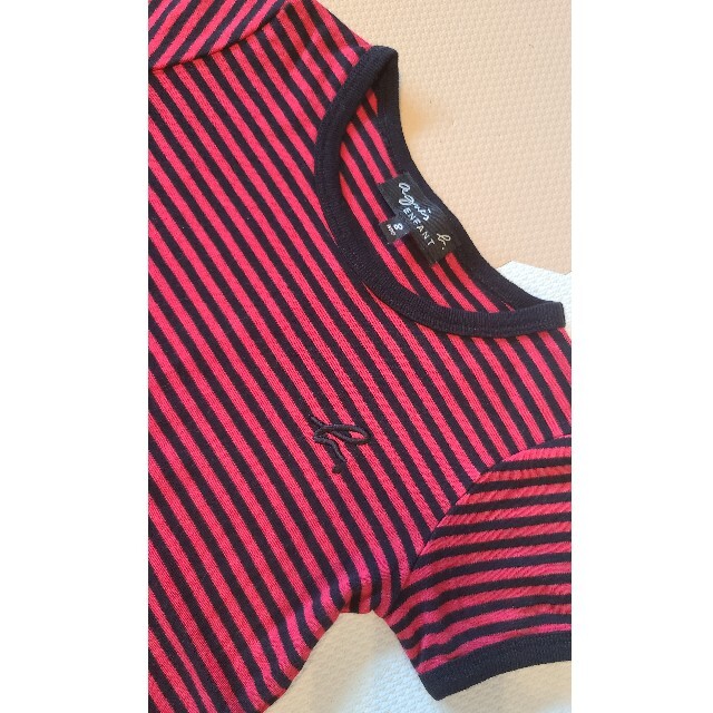 agnes b.(アニエスベー)のアニエスベーキッズTシャツボーダー120赤 キッズ/ベビー/マタニティのキッズ服男の子用(90cm~)(Tシャツ/カットソー)の商品写真