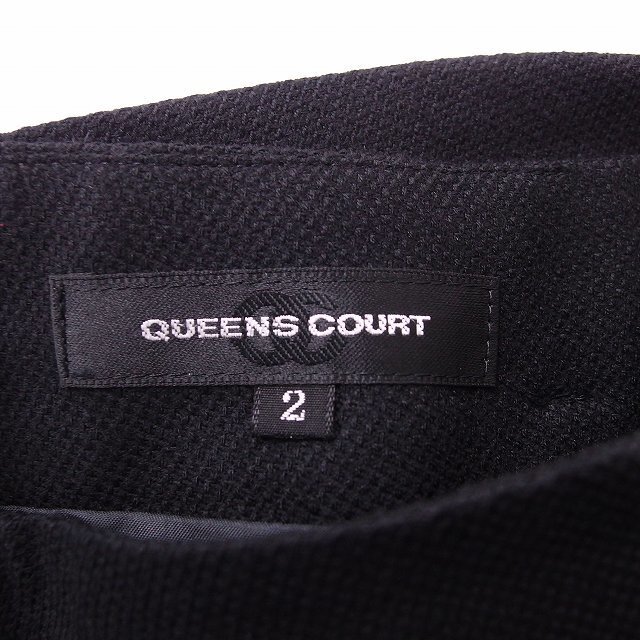 QUEENS COURT(クイーンズコート)のクイーンズコート QUEENS COURT スカート リボン 台形 ミニ ウール レディースのスカート(ミニスカート)の商品写真