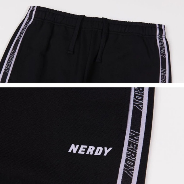 NERDY ロゴテープ スウェットパンツ ブラック メンズのパンツ(その他)の商品写真