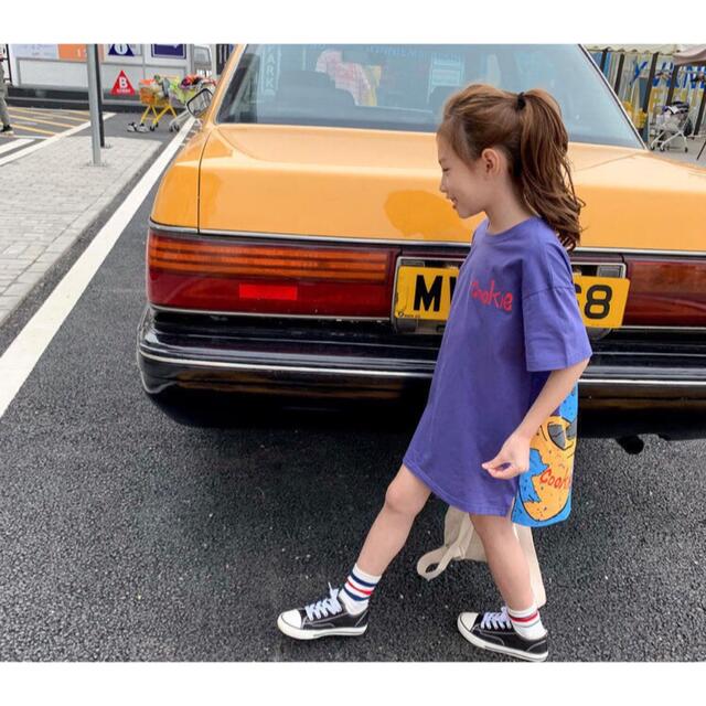 KWEA051キッズ Tシャツワンピース ロング 夏 半袖 プリント 子供服 キッズ/ベビー/マタニティのキッズ服女の子用(90cm~)(ワンピース)の商品写真