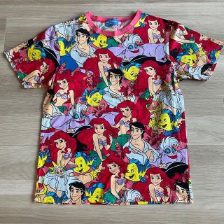 ディズニー(Disney)のディズニー 総柄 Tシャツ アリエル リトルマーメイド Sサイズ(Tシャツ(半袖/袖なし))