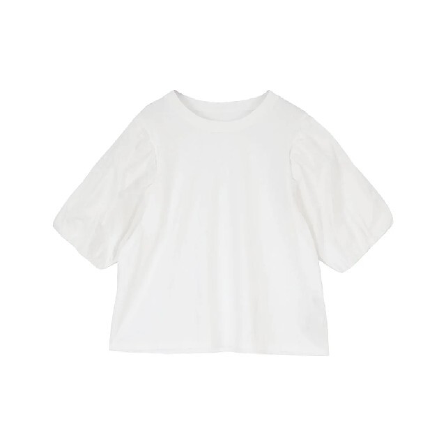titivate(ティティベイト)の美品♥titivate 異素材ドッキングバルーンスリーブトップス レディースのトップス(Tシャツ(半袖/袖なし))の商品写真