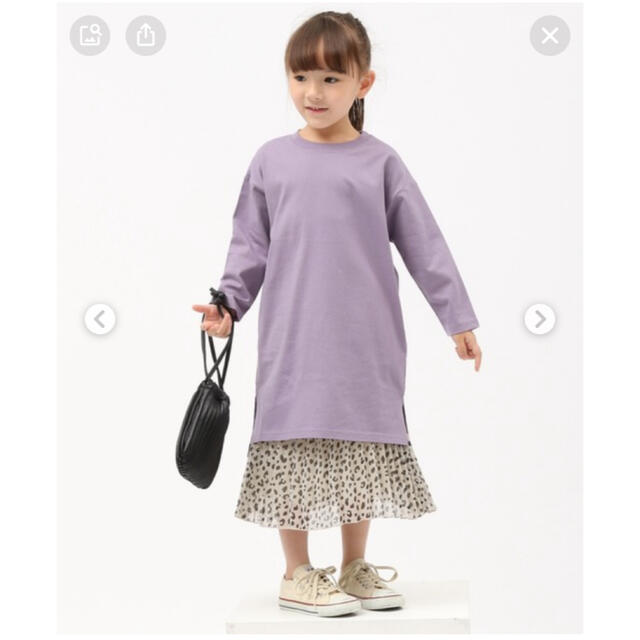 GLOBAL WORK(グローバルワーク)の【新品】GLOBAL WORK  ヘビロッTEE 100 キッズ/ベビー/マタニティのキッズ服女の子用(90cm~)(ワンピース)の商品写真