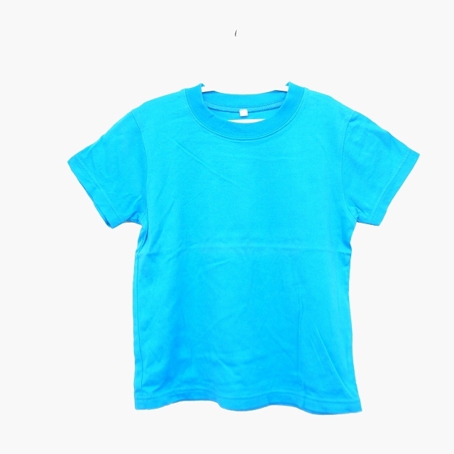 子供服 Tシャツ 半袖 無地 コットン 綿 120 ブルー 青  HT10 N