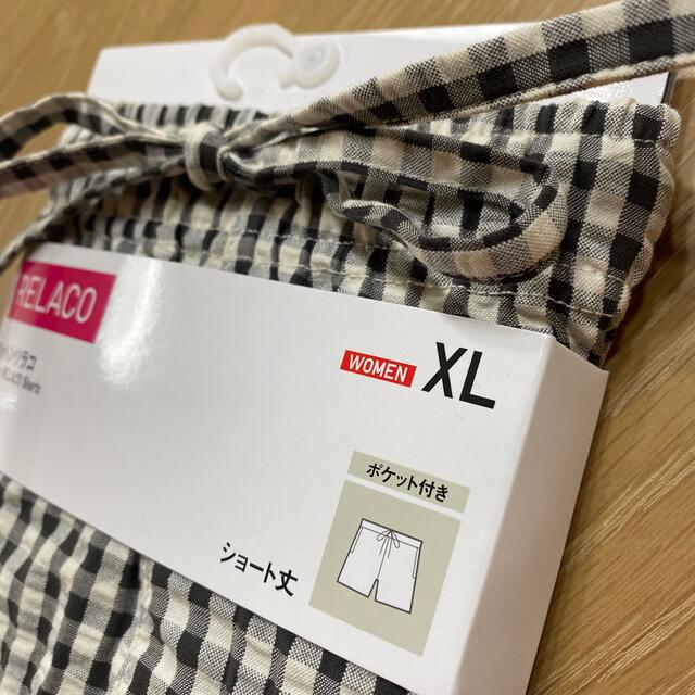 UNIQLO(ユニクロ)の新品◎ユニクロ　コットンリラコ　グレー　ギンガム　チェック レディースのルームウェア/パジャマ(ルームウェア)の商品写真