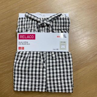 ユニクロ(UNIQLO)の新品◎ユニクロ　コットンリラコ　ショート　ギンガム　チェック(ルームウェア)