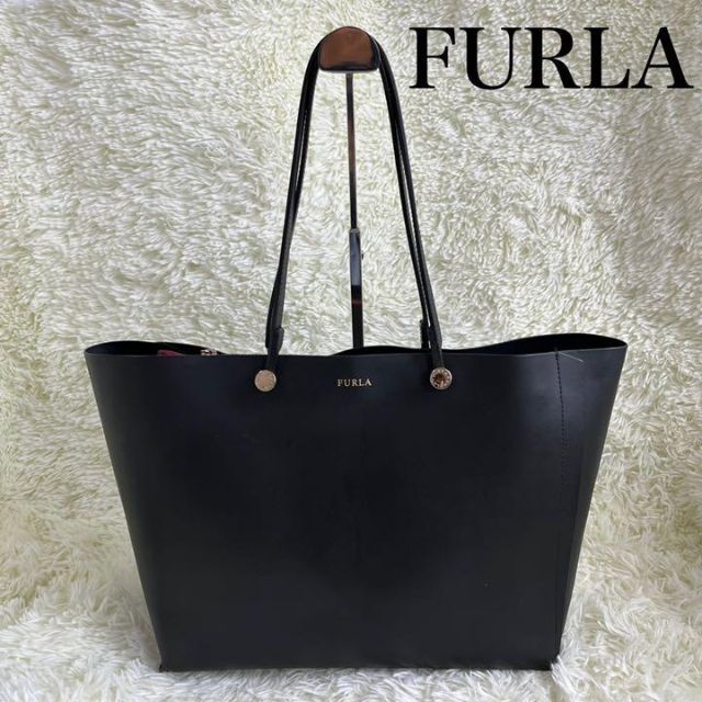 Furla(フルラ)の✨極美品✨フルラ トートバッグ エデン A4収納 ブラック ポーチ付き レザー レディースのバッグ(トートバッグ)の商品写真