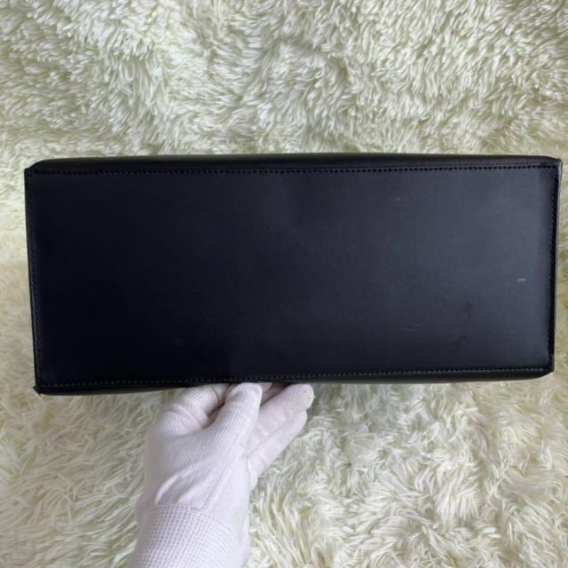 ✨極美品✨フルラ トートバッグ エデン A4収納 ブラック ポーチ付き レザー