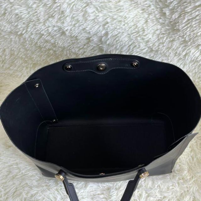 ✨極美品✨フルラ トートバッグ エデン A4収納 ブラック ポーチ付き レザー