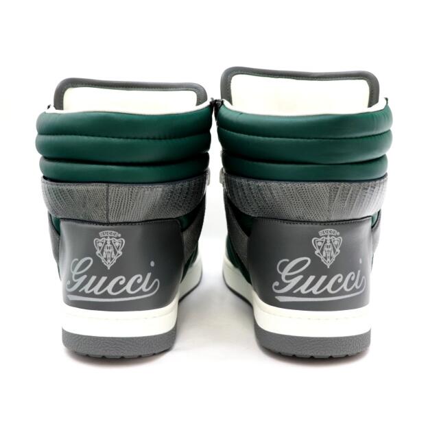 Gucci(グッチ)の未使用 グッチ リザード切替 クレスト ハイカット スニーカー 6.5 メンズの靴/シューズ(スニーカー)の商品写真