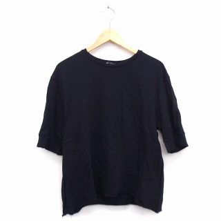 ザラ(ZARA)のザラ ZARA カットソー トレーナー ボートネック 七分袖 リブ ブラック 黒(その他)