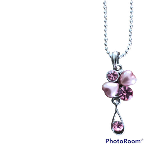 ぷっくりハートクローバー型ネックレス&チャーム(ペンダント)・ピンク レディースのアクセサリー(ネックレス)の商品写真