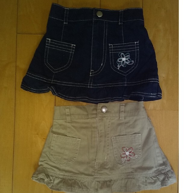 女児 ミニスカート 100 2着セット レディースのスカート(ミニスカート)の商品写真