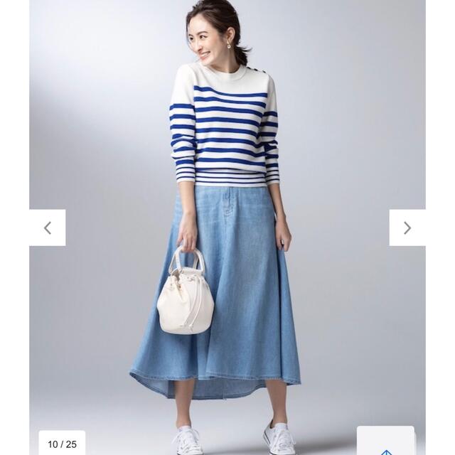 kumikyoku（組曲）(クミキョク)の組曲ライトオンスデニム マキシスカート　スカイブルー系 レディースのスカート(ロングスカート)の商品写真