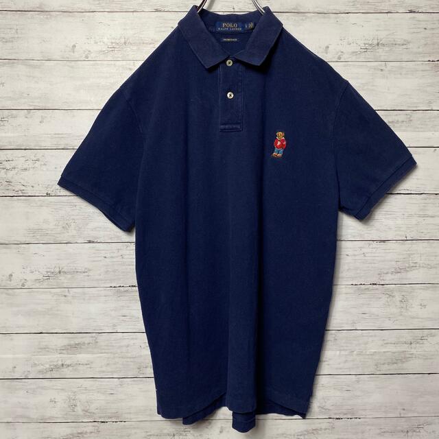 POLO RALPH LAUREN(ポロラルフローレン)の【ポロベア】ポロラルフローレン　刺繍ワンポイントロゴ　ネイビー　ポロシャツ メンズのトップス(ポロシャツ)の商品写真