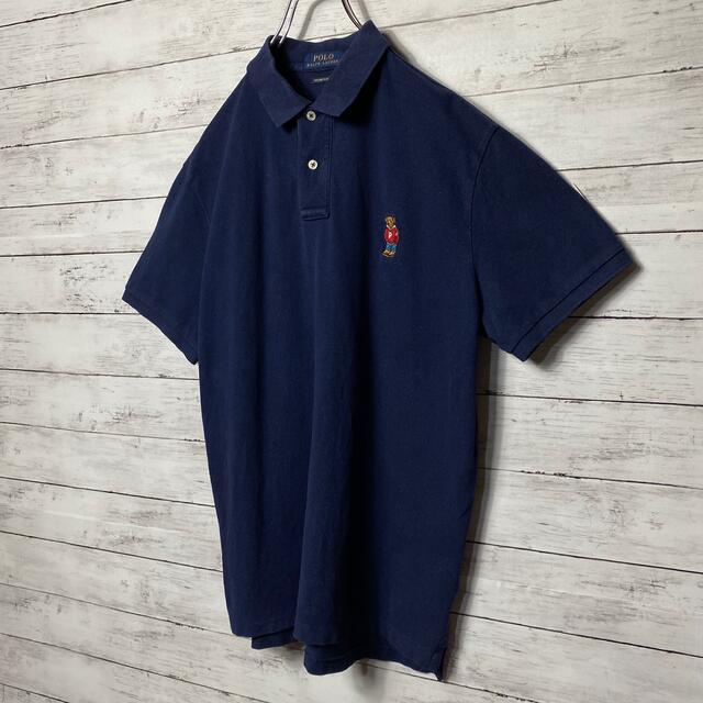 POLO RALPH LAUREN(ポロラルフローレン)の【ポロベア】ポロラルフローレン　刺繍ワンポイントロゴ　ネイビー　ポロシャツ メンズのトップス(ポロシャツ)の商品写真