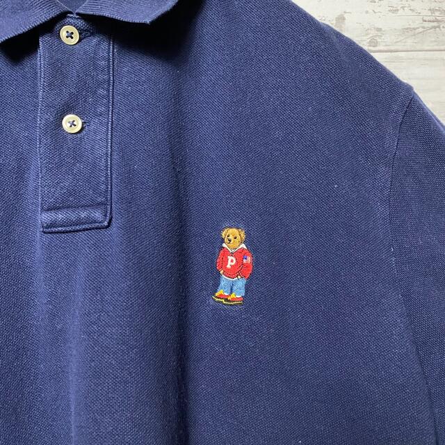 POLO RALPH LAUREN(ポロラルフローレン)の【ポロベア】ポロラルフローレン　刺繍ワンポイントロゴ　ネイビー　ポロシャツ メンズのトップス(ポロシャツ)の商品写真