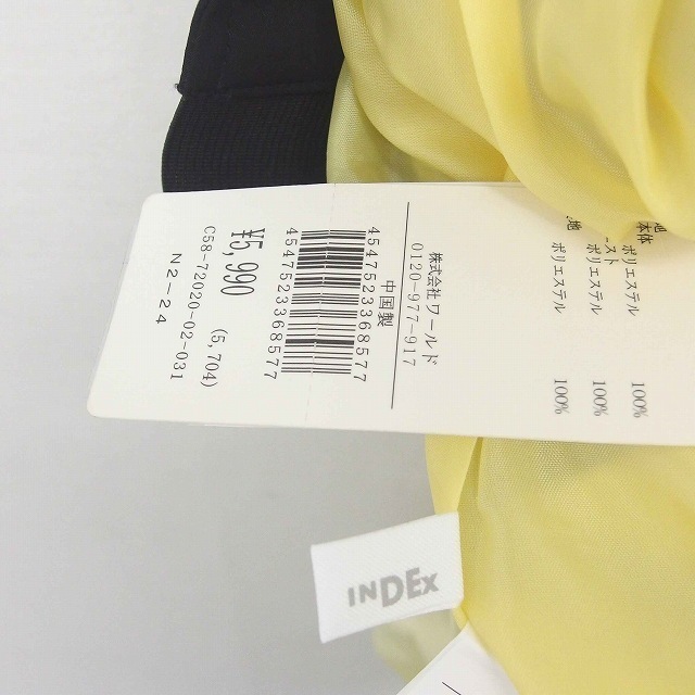 INDEX(インデックス)のインデックス INDEX タグ付き スカート フレア ミニ 薄手 バックジップ レディースのスカート(ミニスカート)の商品写真