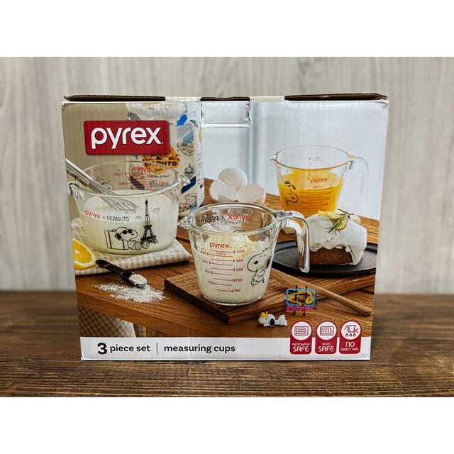 Pyrex(パイレックス)のパイレックス　スヌーピー　計量カップ3個セット　強化ガラス インテリア/住まい/日用品のキッチン/食器(調理道具/製菓道具)の商品写真
