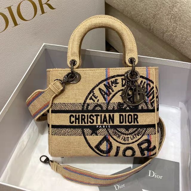 Christian Dior - Dior ミディアムバッグ Dior Union ジュートキャンバス
