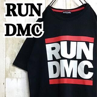 RUN DMC 定番ビッグロゴ ヒップホップ ラップ ブラック 黒 Tシャツ(Tシャツ/カットソー(半袖/袖なし))
