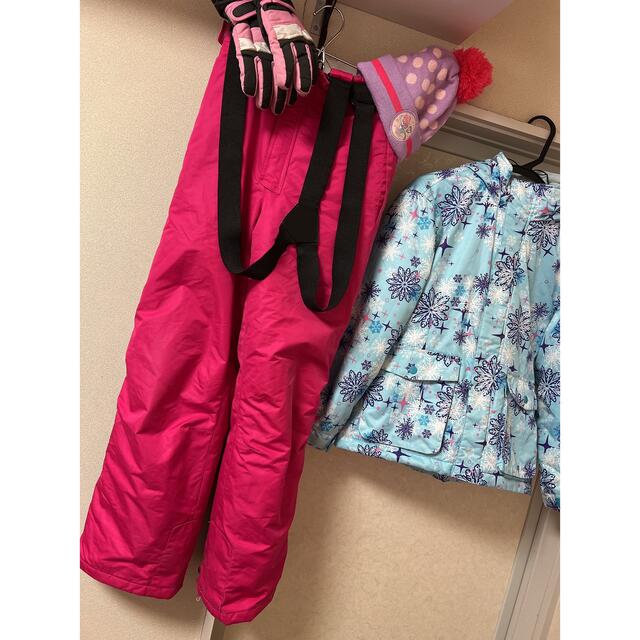 防寒着 スキーウェア スノーウェア水色ピンク女の子㎝ 帽子 手袋