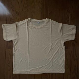 ユニクロ(UNIQLO)のセール！UNIQLO シアークルーネックT BEIGE Lサイズ(Tシャツ(半袖/袖なし))