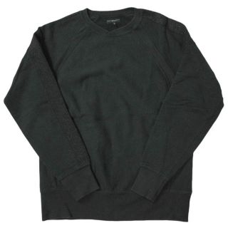 エンジニアードガーメンツ(Engineered Garments)のEngineered Garments エンジニアードガーメンツ カナダ製 Crew Neck Sweat  20oz Fleece ラメ側章 クルーネックスウェット S ブラック トレーナー 裏起毛 ラグラン プルオーバー トップス【中古】【Engineered Garments】(スウェット)