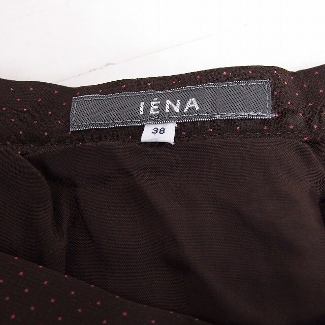 IENA(イエナ)のイエナ IENA スカート シフォン ギャザー ドット柄 ひざ丈 38 ブラウン レディースのスカート(ひざ丈スカート)の商品写真
