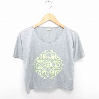 ナバアサナ(navasana)のナバアサナ navasana Tシャツ カットソー 丸首 総柄 刺繍 半袖 F(Tシャツ(半袖/袖なし))