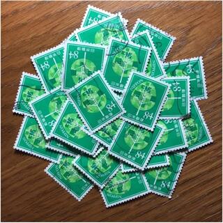 日本の古切手　使用済み切手　ツリー グリーン　60枚(使用済み切手/官製はがき)