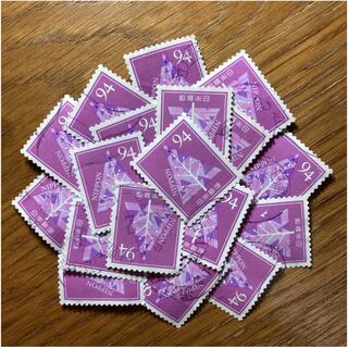 日本の古切手　使用済み切手　ツリー パープル　18枚(使用済み切手/官製はがき)