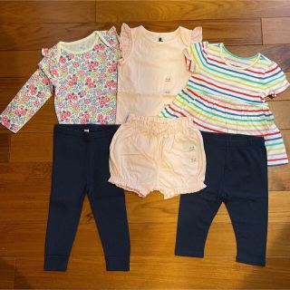 ベビーギャップ(babyGAP)の新品☆babygap☆6点セット半袖長袖ロンパース　Tシャツ　レギンス　80cm(ロンパース)