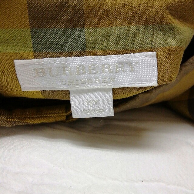 BURBERRY(バーバリー)のバーバリー 半袖 チェックシャツ イエロー ブラウン【152cm】 キッズ/ベビー/マタニティのキッズ服男の子用(90cm~)(ブラウス)の商品写真