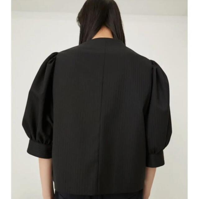 CLANE(クラネ)のRIM.ARK Puff Sleeve W-JK tops 柄BLK リムアーク レディースのジャケット/アウター(ノーカラージャケット)の商品写真