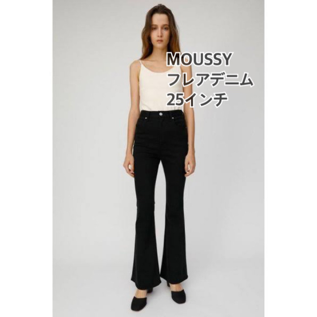 moussy(マウジー)のmoussy マウジー フレアデニム ブラック 25インチ レディースのパンツ(デニム/ジーンズ)の商品写真