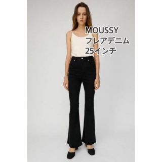 マウジー(moussy)のmoussy マウジー フレアデニム ブラック 25インチ(デニム/ジーンズ)