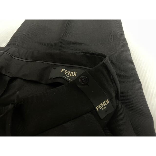 FENDI - 新品 FENDI スラックス センタープレス ブラック パンツ