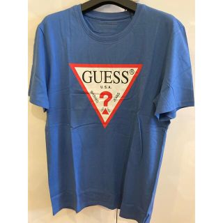 ゲス(GUESS)の新品未使用！　ゲス　GUESS ロゴTシャツ ブルーM(Tシャツ/カットソー(半袖/袖なし))