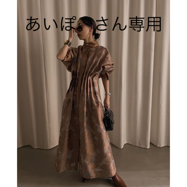 【AMERI】UND SHEER JACQUARD TUCK DRESS