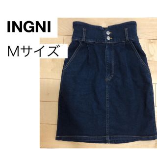 イング(INGNI)のデニム　ハイウェスト　台形　スカート(ひざ丈スカート)