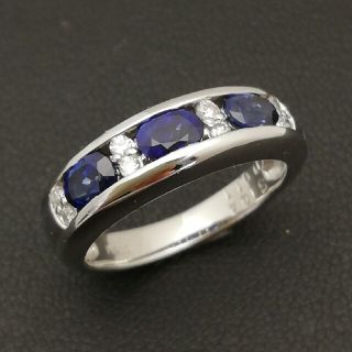 Pt900◼️サファイア1.04ct✨ダイヤ✨0.11ct◼️石色濃いめリング✨