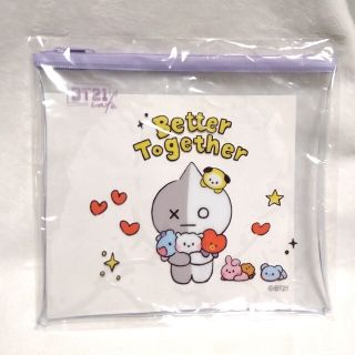 ビーティーイシビル(BT21)のBT21 クリアポーチ　パープル(キャラクターグッズ)