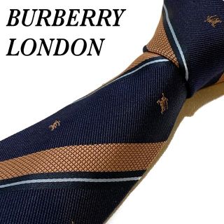 バーバリー(BURBERRY)の【美品】 バーバリーロンドン ネクタイ  ホースロゴ ストライプ ハイブランド (ネクタイ)