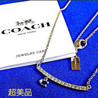 コーチ(COACH)のCOACH　シグネチャー パヴェバー SVネックレス、超美品(ネックレス)