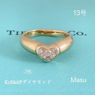 希少廃盤TIFFANY&Co. ティファニーK18ハートダイヤモンドリング