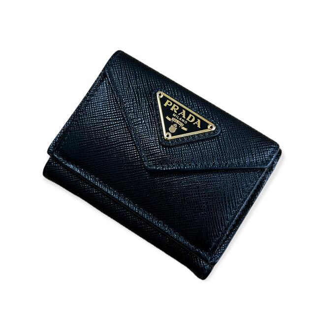 PRADA(プラダ)のPRADA プラダ　サフィアーノ　ミニ財布　コンパクトウォレット　ブラック レディースのファッション小物(財布)の商品写真