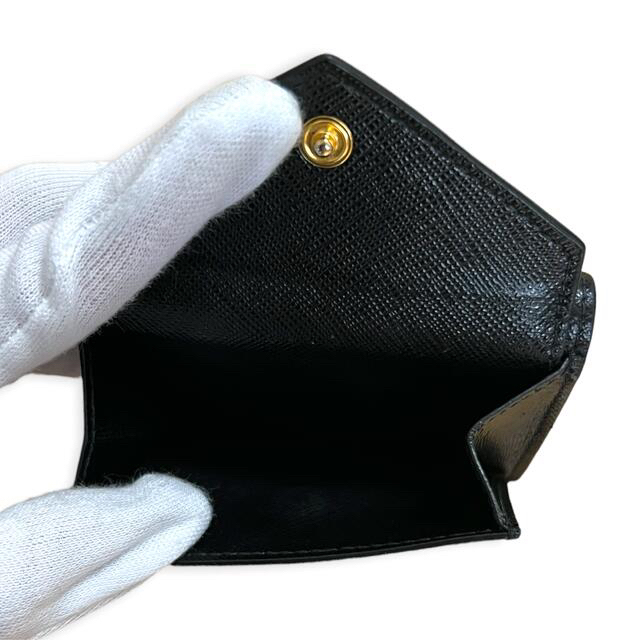PRADA プラダ　サフィアーノ　ミニ財布　コンパクトウォレット　ブラック 4