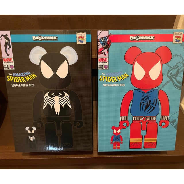 MEDICOM TOY(メディコムトイ)のBE@RBRICK SPIDER-MAN 100 400 2種セット エンタメ/ホビーのフィギュア(アメコミ)の商品写真